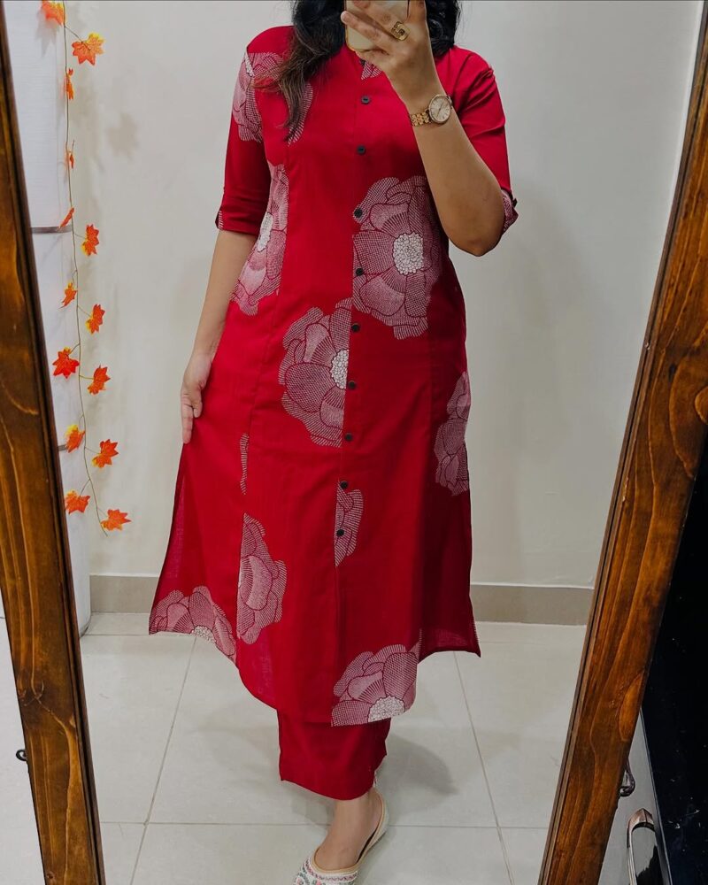 Cotton Co-Ord Set Kurta Pant - Image 4